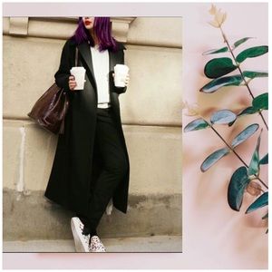 ZARA CASHMERE & WOOL/LONG TWEED COAT/TRENCH COAT